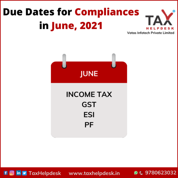 Due Dates For Compliances In June 2021 4929