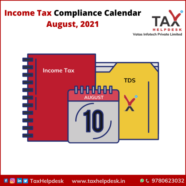 Compliances Due Dates Income Tax August 2021 5432