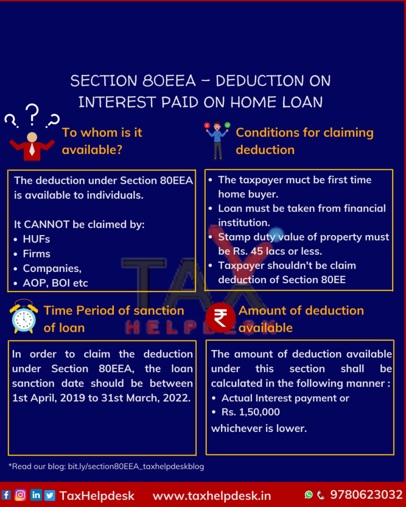 Section 80EEA Deduction On Interest Paid On Home Loan TaxHelpdesk