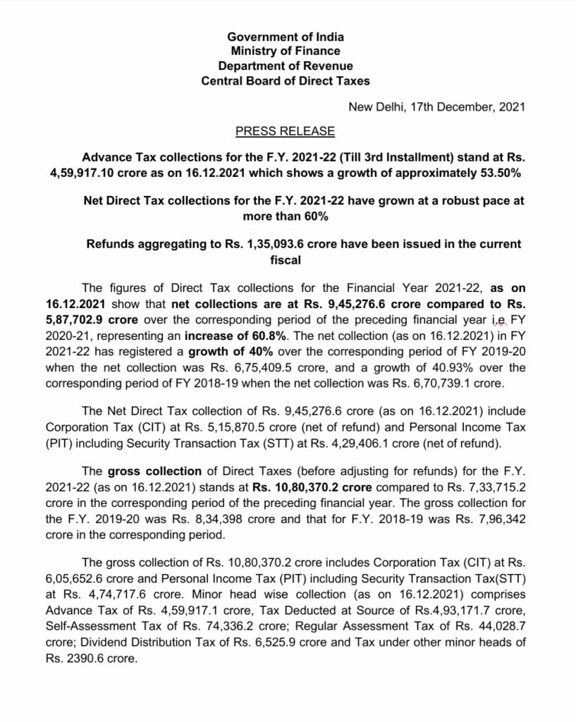 direct and advance tax