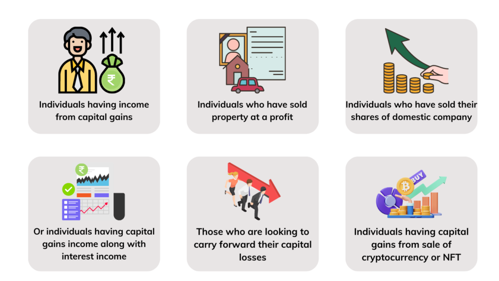 ITR filing for capital gains income