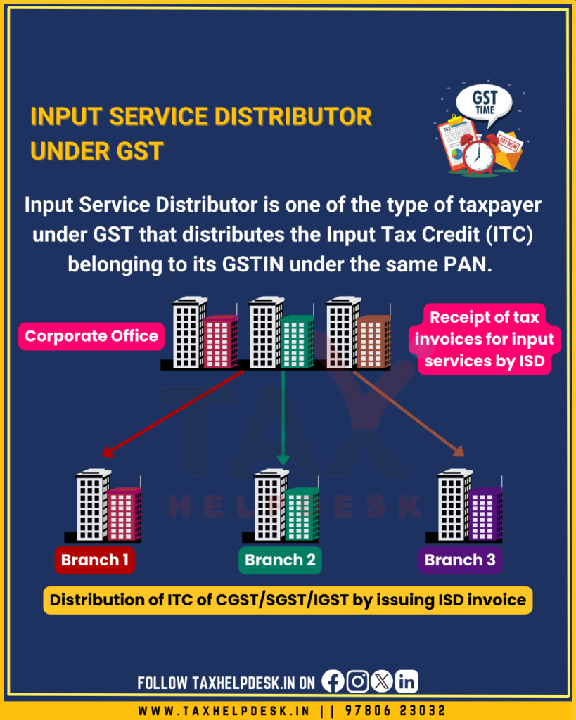 INPUT SERVICE DISTRIBUTOR UNDER GST